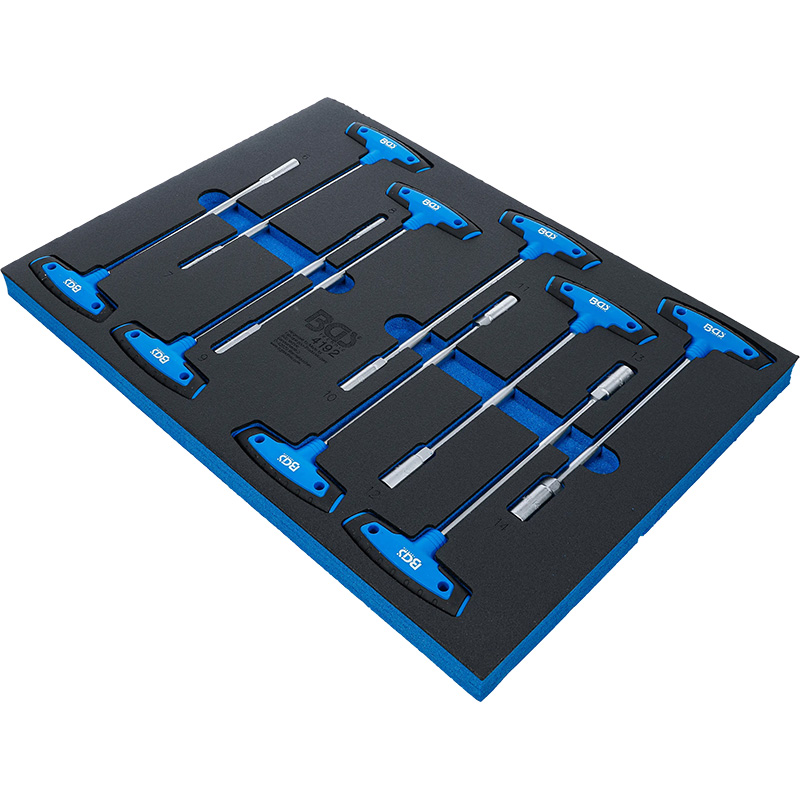 Organizator pentru carucior BGS, 9 chei tubulare maner T, 3/3 sertar