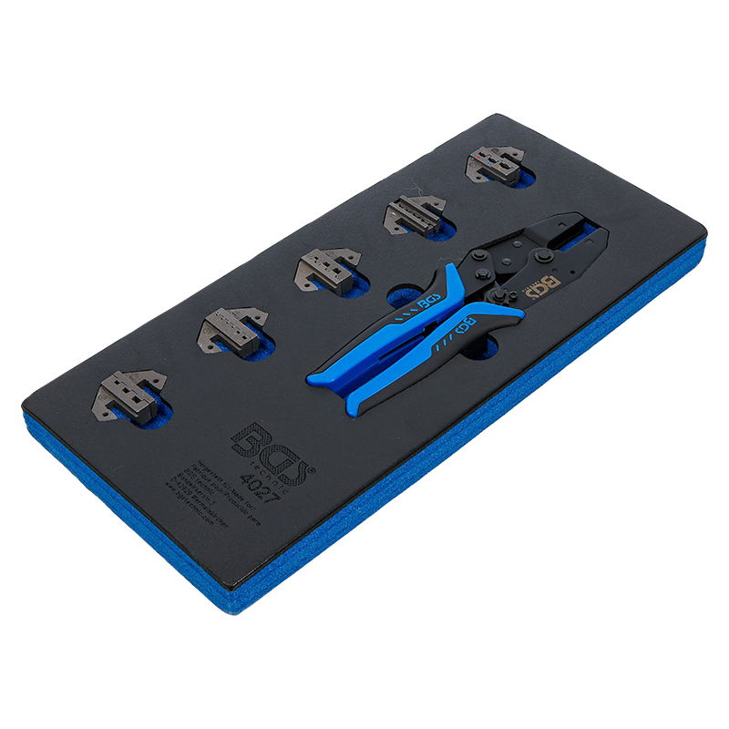 Organizator pentru carucior BGS, cleste sertizare cu 5 bacuri, 1/3 sertar