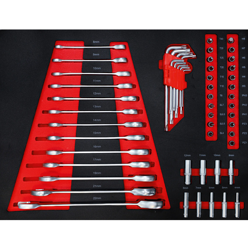Carucior pentru scule 6 sertare + usa laterala, cu 158 scule, BGS Do-it-yourselfBG-6055