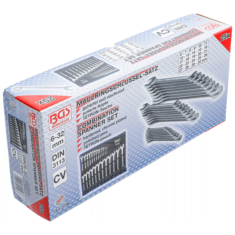 Set 25 chei combinate 6 - 32 mm pentru uz profesional, BGS