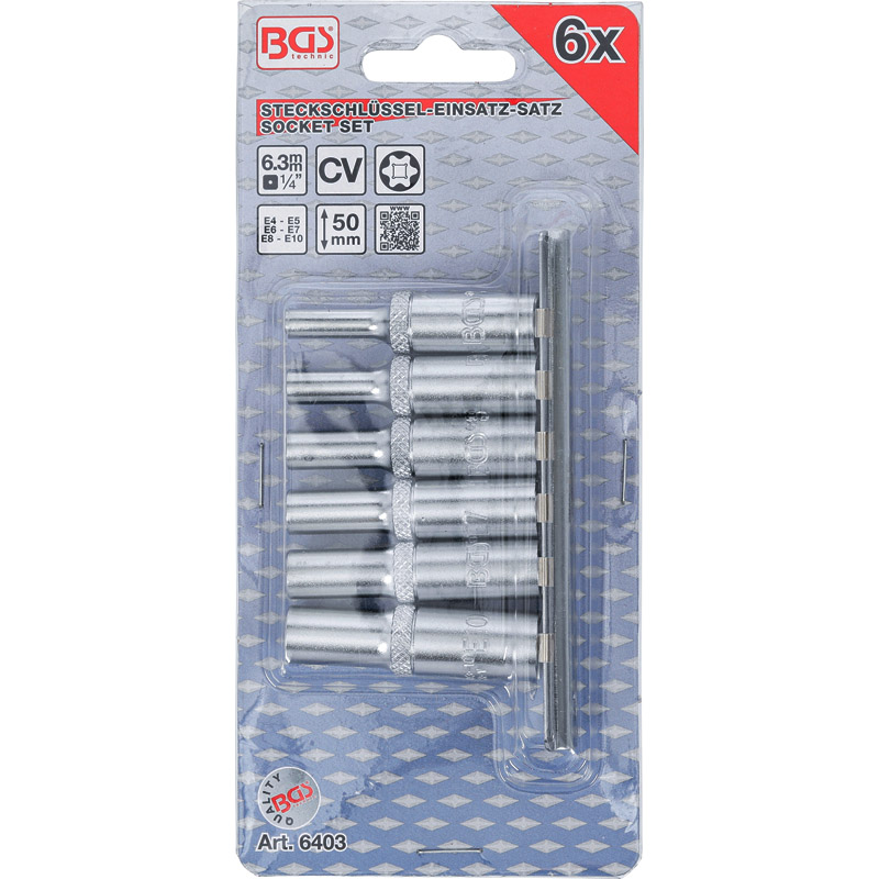 Set 6 chei stelate lungi, torx negativ), 1/4