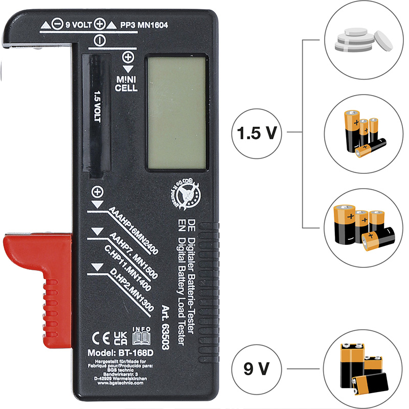 Tester digital baterii 1,5 - 9V