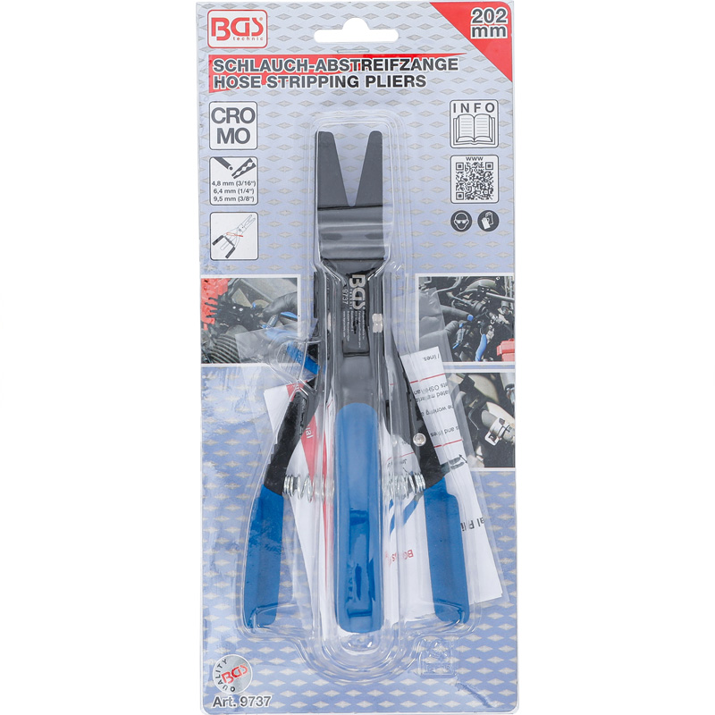 Cleste pentru demontat furtunuri, cu blocare, 202 mm, BGS