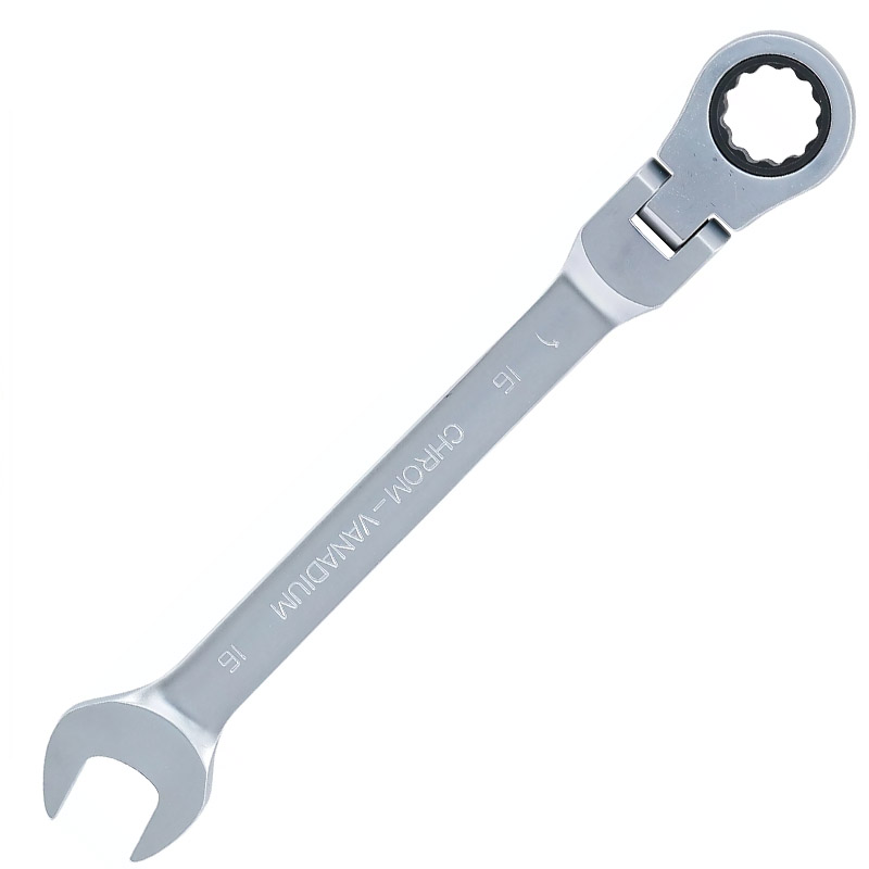 Cheie combinata cu clichet si cap pivotant/articulata, 16 mm