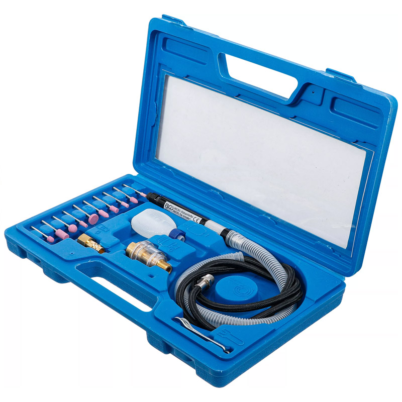 Set polizor drept (biax) BGS cu 17 accesorii, 54000 rot/min, 130 mm, prindere (penseta) 3 mm