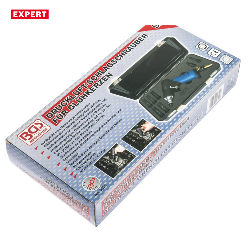 Masina pneumatica pentru demontare bujii incandescente BGS, moment ajustabil 20-50 Nm, control fin al cuplului, durabilitate profesionala