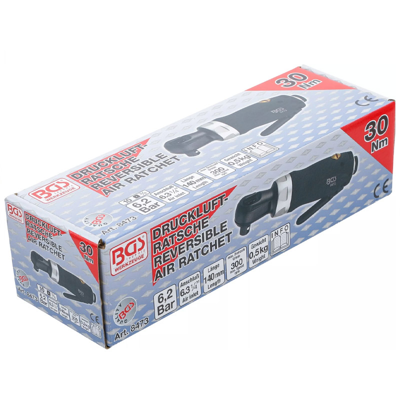 Cheie cu clichet pneumatica BGS 8473 extra scurta, max. 54 Nm, 3/8