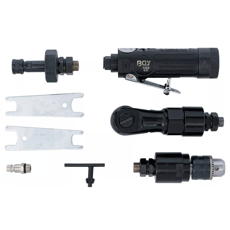 Masina multifunctionala pneumatica BGS 3 in 1: cheie cu clichet, polizor drept, masina de gaurit BGS 3262, 81 Nm, 1/2