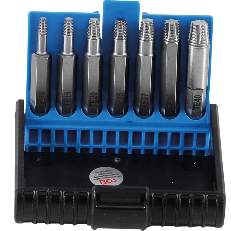 Set 7 extractoare suruburi pentru profiluri T-Star defecte (pentru Torx) T10-T40