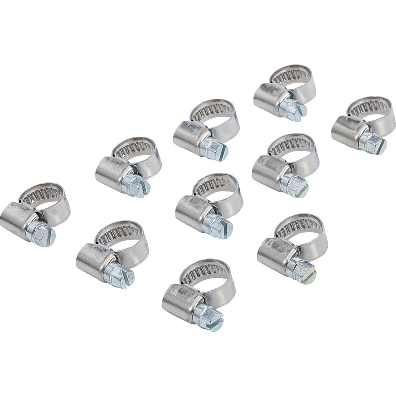 Set 10 coliere INOX, pentru furtune Ø 16 - Ø 25 mm