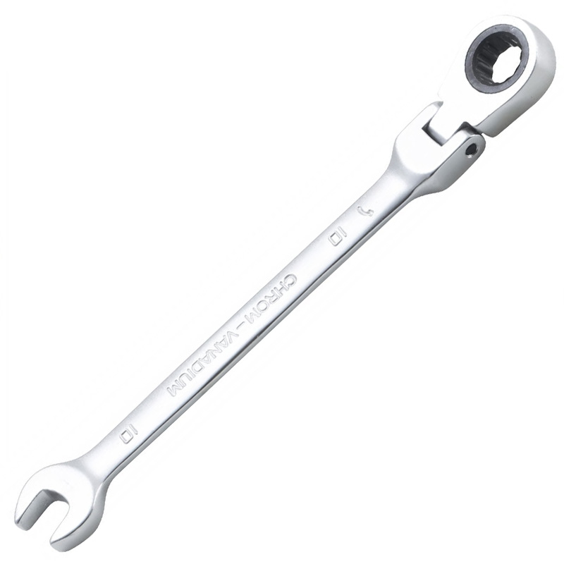 Cheie combinata cu clichet, articulata, 10 mm