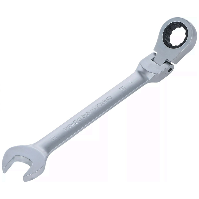 Cheie combinata cu clichet si cap pivotant/articulata, 16 mm