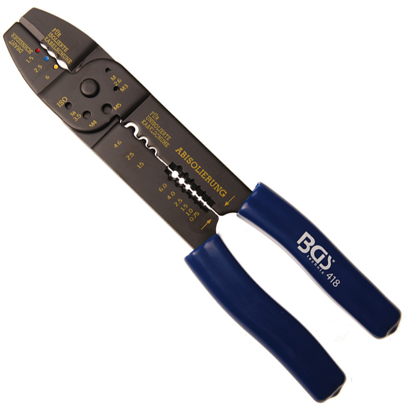 Cleste dezizolat si sertizat papuci izolati si neizolati BGS, 0.75 - 6 mm², 235 mm 