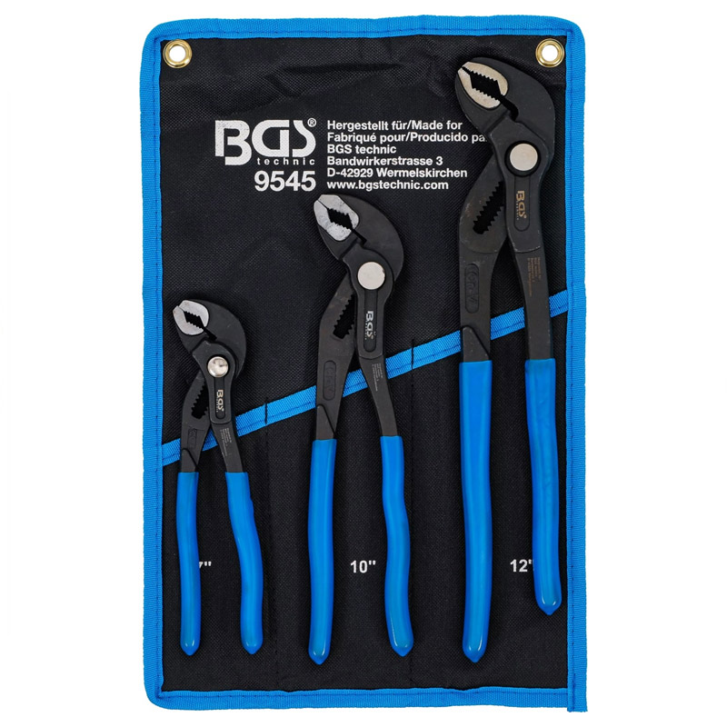 Set 3 clesti papagal pentru teava (instalatii apa) BGS, blocabili, 175 / 240 / 300mm