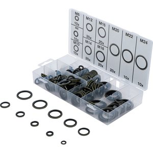 Set inele de etansare cu nervura de cauciuc, pentru etansare hidraulica, 150 piese