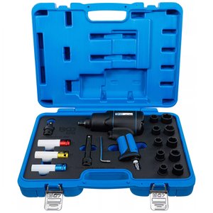 Set masina de insurubat cu impact pneumatica profesionala BGS, cu 16 accesorii, 1/2