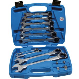 Chei combinate cu clichet BGS, 8-24 mm - 10 chei, 14 piese profesionale