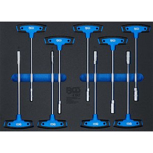 Organizator pentru carucior BGS, 9 chei tubulare maner T, 3/3 sertar