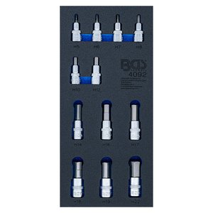 Organizator pentru carucior BGS, 12 chei tubulare 1/2