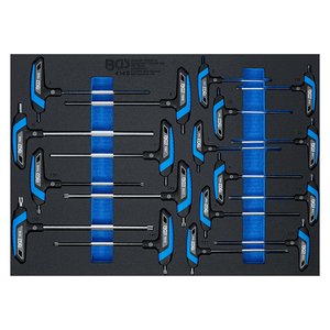 Organizator pentru carucior BGS, 18 surubelnite duble cu maner T, 3/3 sertar